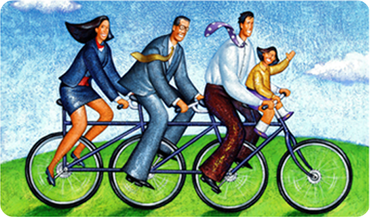 family on bike